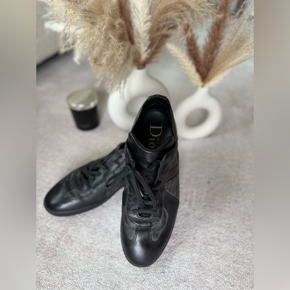 Dior Homme Men’s Sneakers – Black Leather & Monogram Canvas